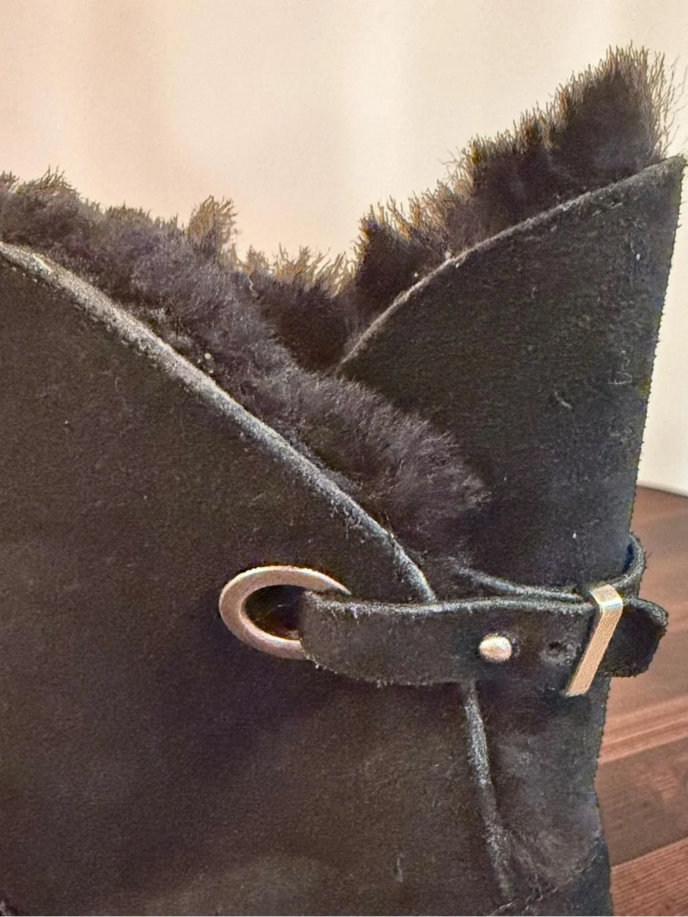 Koolaburra By Ugg Remley Short Black Suede Faux Fur Boots